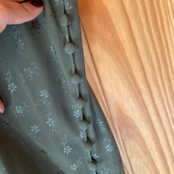 Chapel Silk Jacquard Dress in Bright Army - Picture 8 of 9